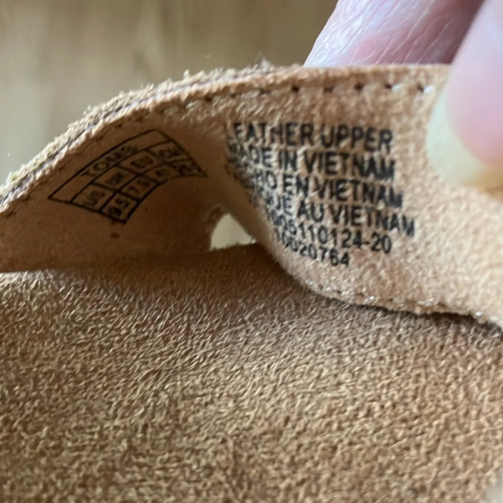 TOMS Women’s Honey Suede Wedge Sandals Sz 9 1/2 Leather Upper Ankle Strap GUC